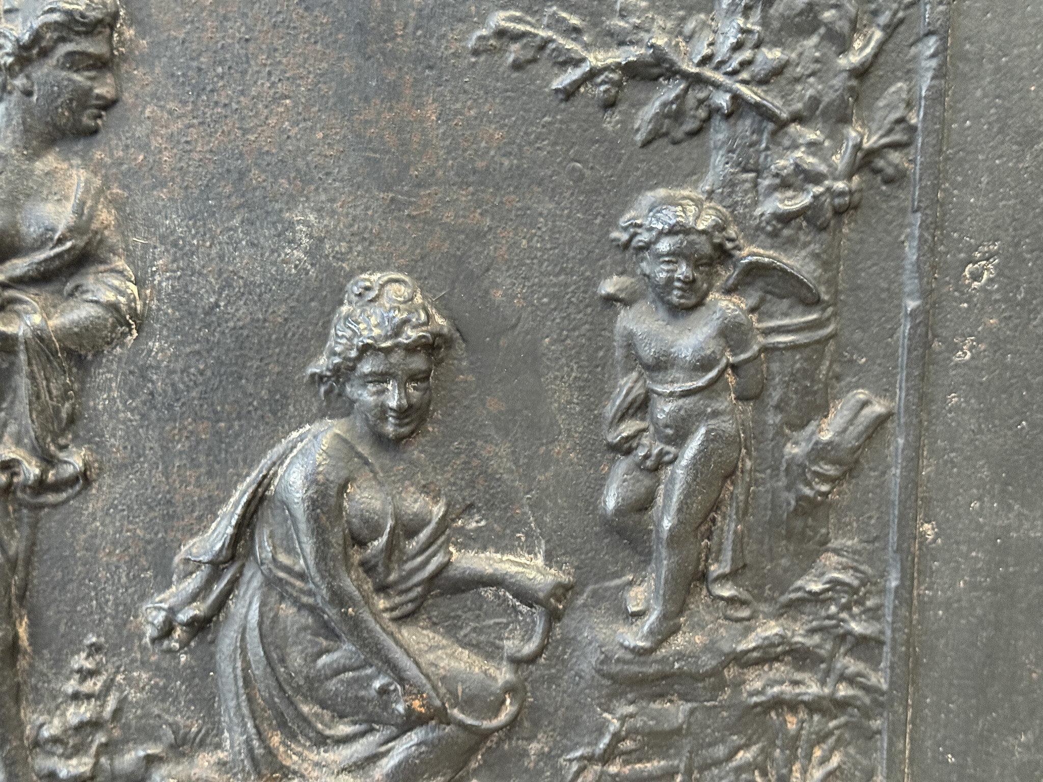 Cast French Neoclassical 'Diana' Fireback / Backsplash, Early 19th Century Period For Sale