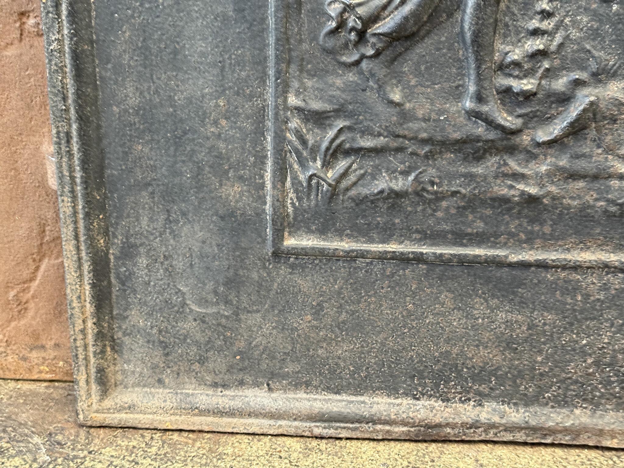 Iron French Neoclassical 'Diana' Fireback / Backsplash, Early 19th Century Period For Sale