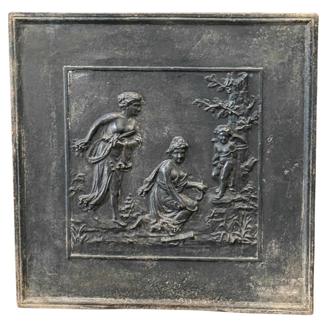 French Neoclassical 'Diana' Fireback / Backsplash, Early 19th Century Period For Sale