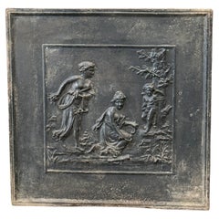 French Neoclassical 'Diana' Fireback / Backsplash, Early 19th Century Period