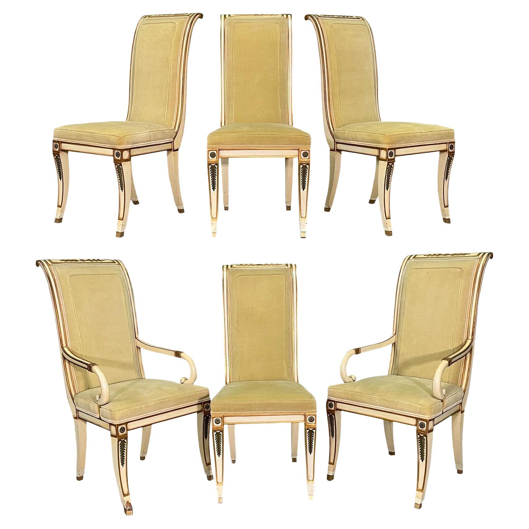 Chaises de salle à manger néoclassiques françaises par Karges en vente
