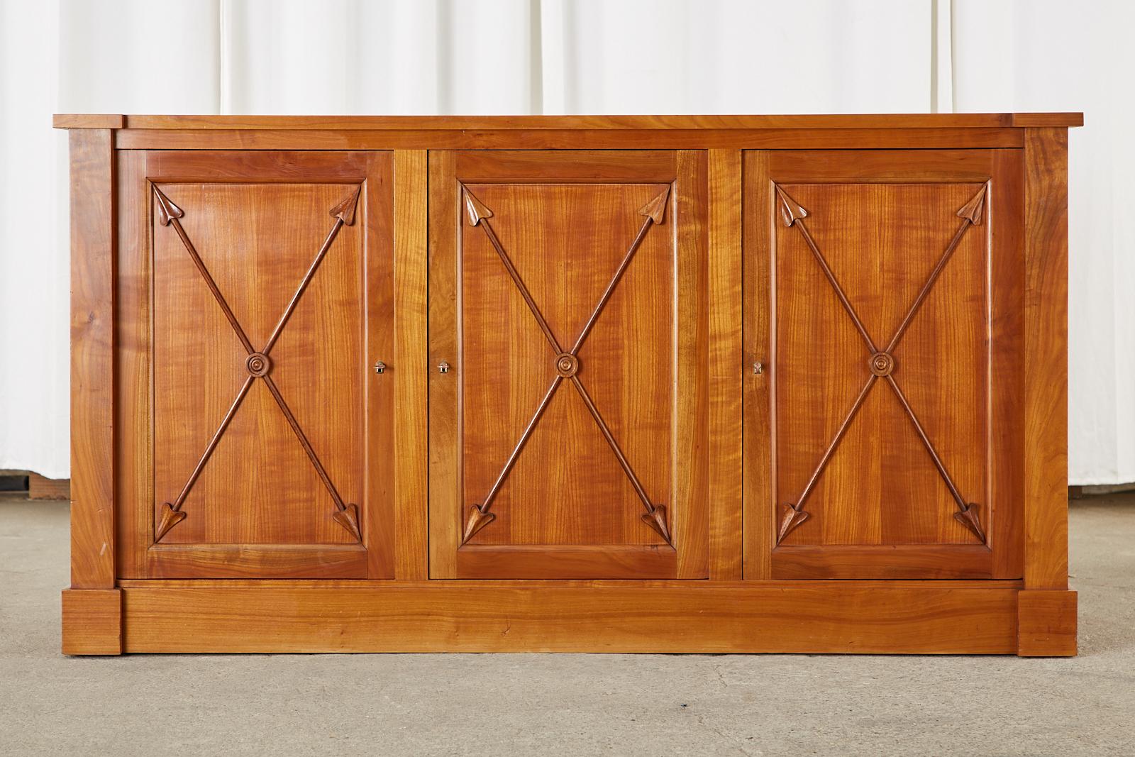 Hand-Crafted French Neoclassical Directoire Style Fruitwood Sideboard Buffet Server