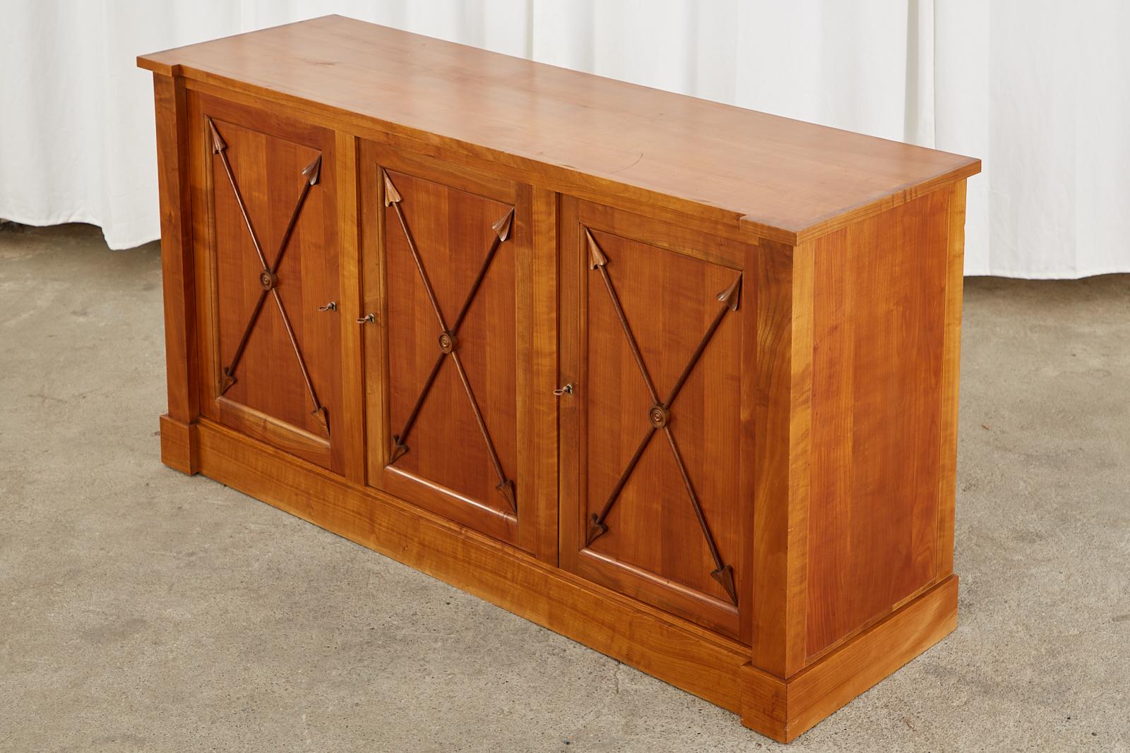 French Neoclassical Directoire Style Fruitwood Sideboard Buffet Server In Good Condition In Rio Vista, CA