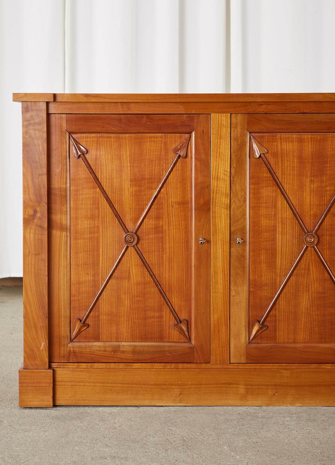 French Neoclassical Directoire Style Fruitwood Sideboard Buffet Server 2