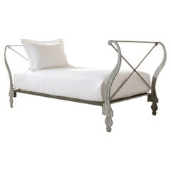 French Neoclassical Directoire Style Iron Sleigh-Form Daybed