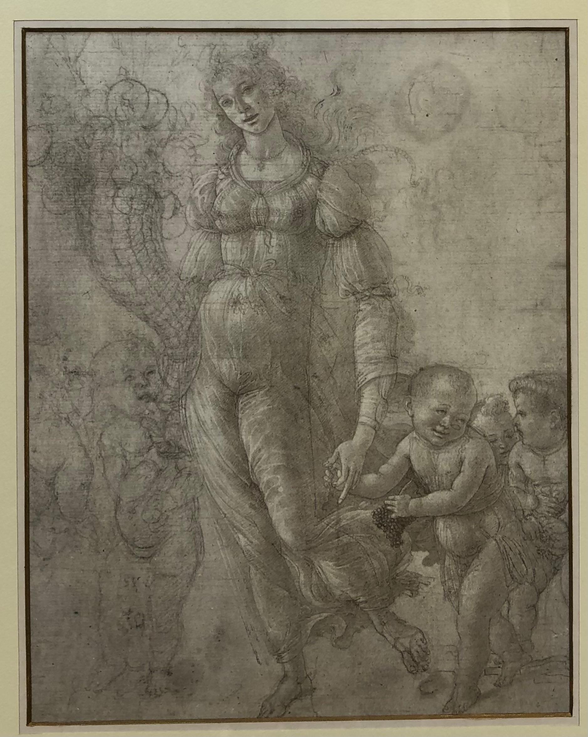 A playful neoclassical drawing of a woman with children framed by the Medici Society in London.
Presented in a professional gilt wood frame. 

Measures: 15 7/8
