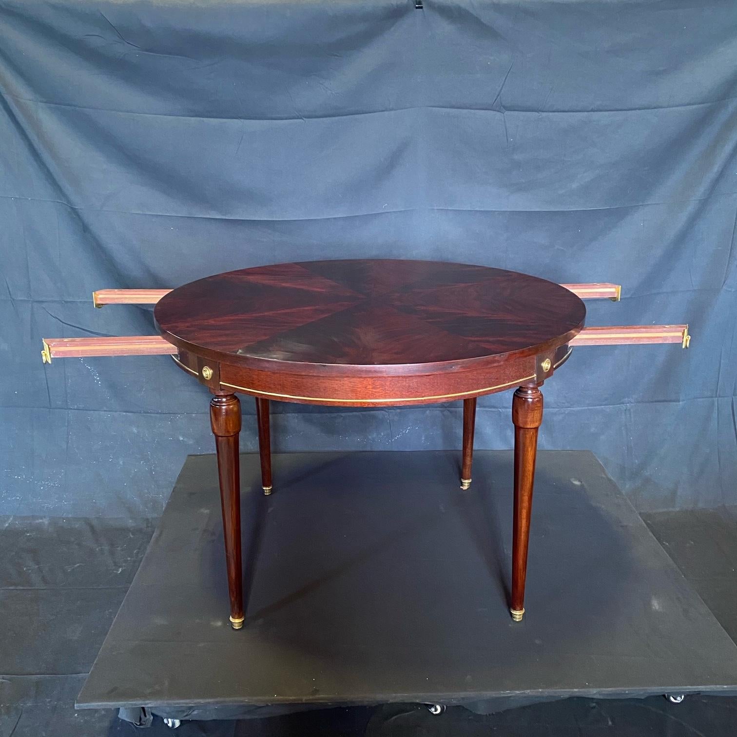 Mahogany French Neoclassical Empire Style Round Side Table Dining Table 