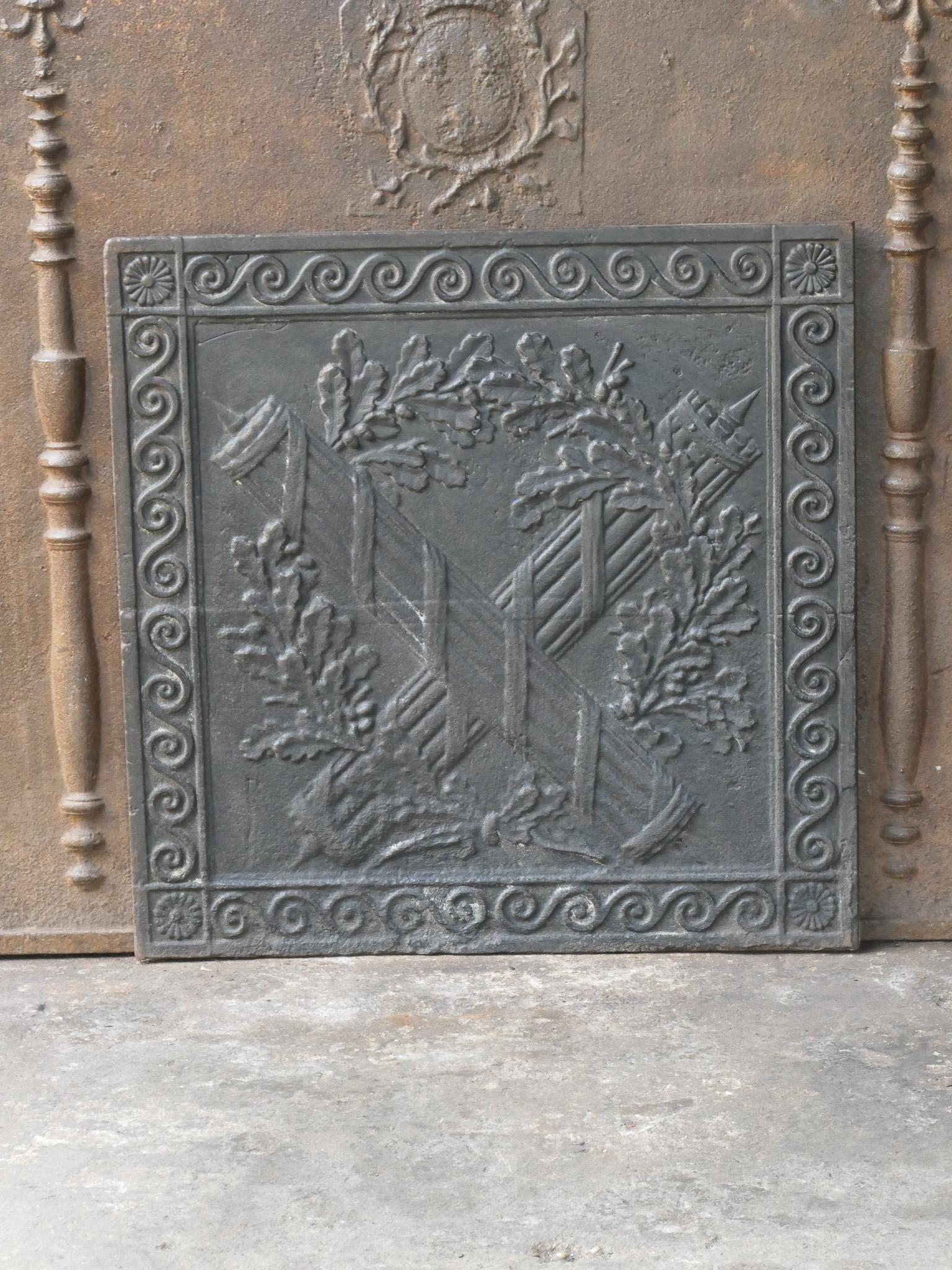 French Neoclassical 'Fasces' Fireback / Backsplash, 18th-19th Century For Sale 5