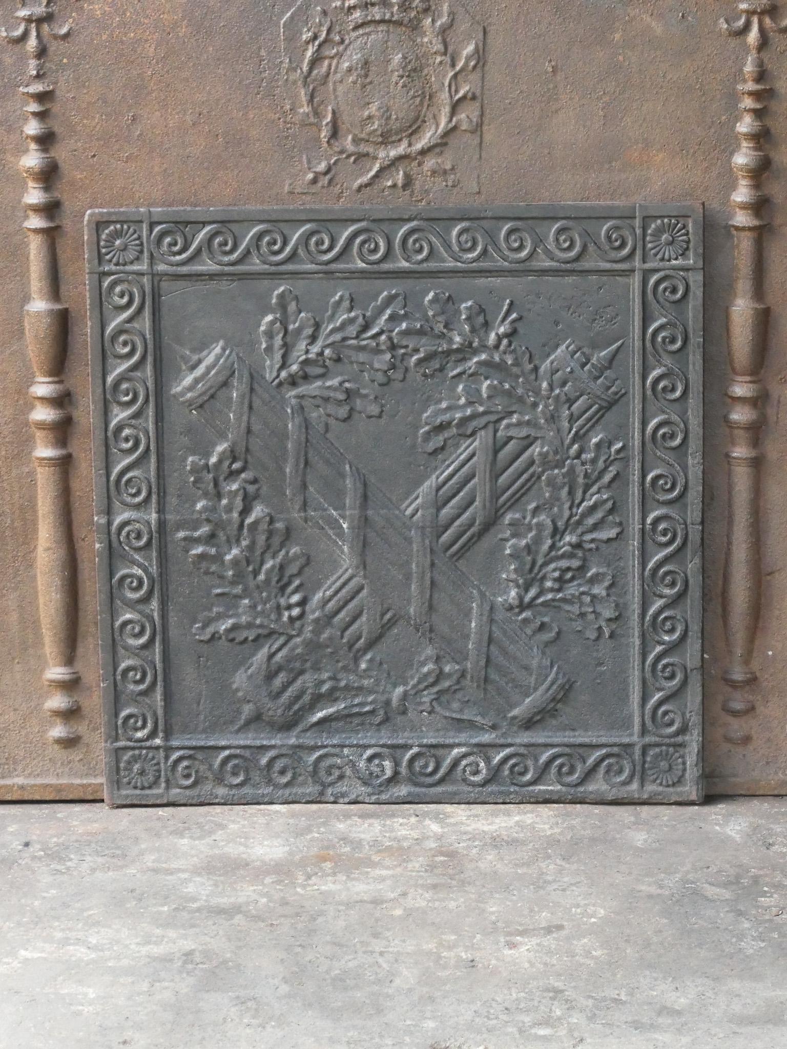 French Neoclassical 'Fasces' Fireback / Backsplash, 18th-19th Century For Sale 6