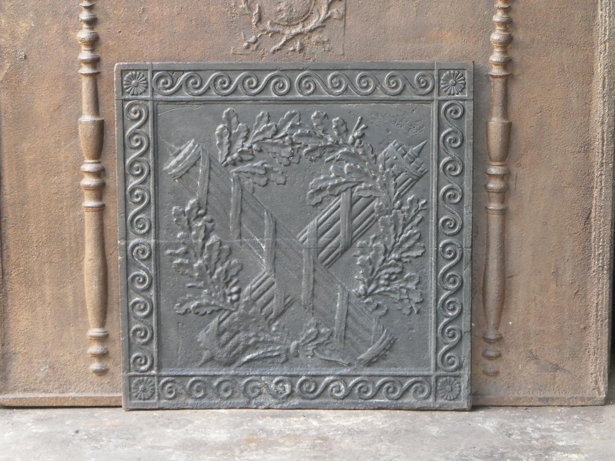 French Neoclassical 'Fasces' Fireback / Backsplash, 18th-19th Century For Sale 8