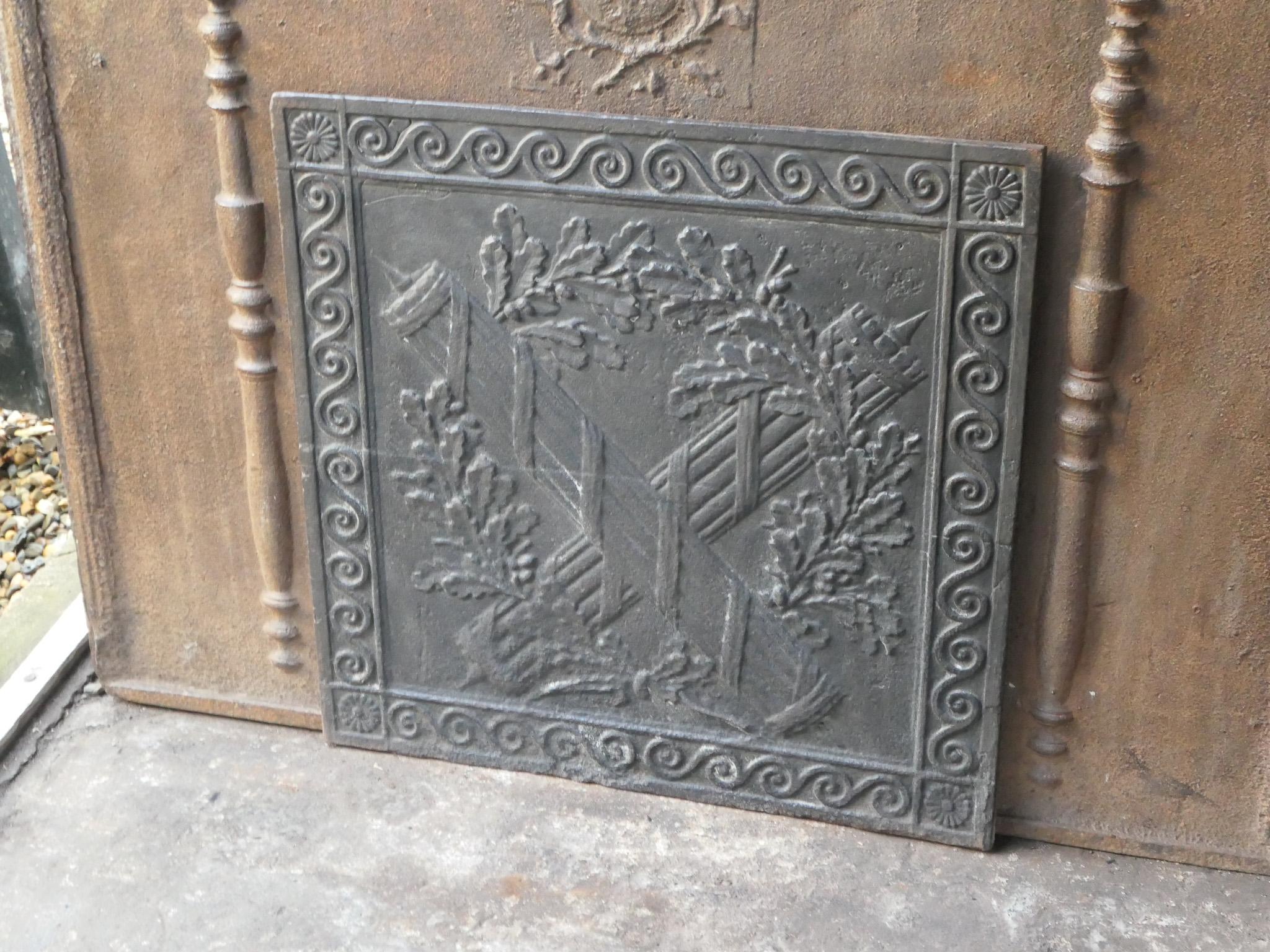 French Neoclassical 'Fasces' Fireback / Backsplash, 18th-19th Century For Sale 10
