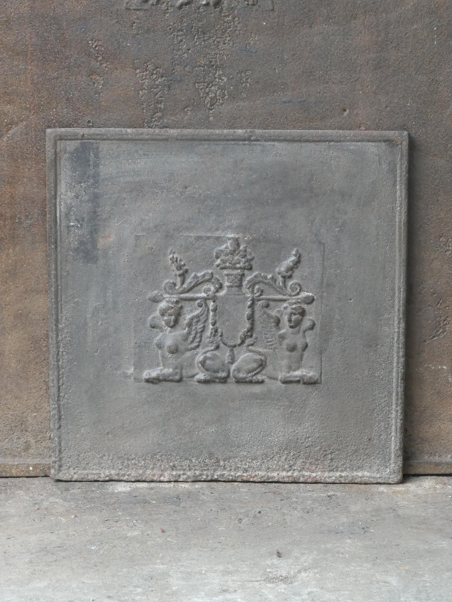 Cast French Neoclassical Fireback / Backsplash, 18th - 19th C. For Sale
