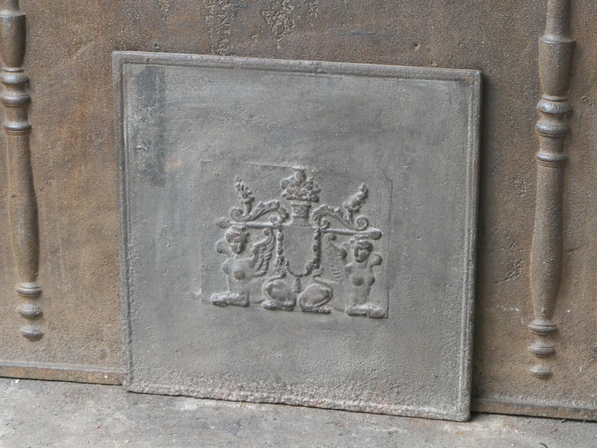 Iron French Neoclassical Fireback / Backsplash, 18th - 19th C. For Sale
