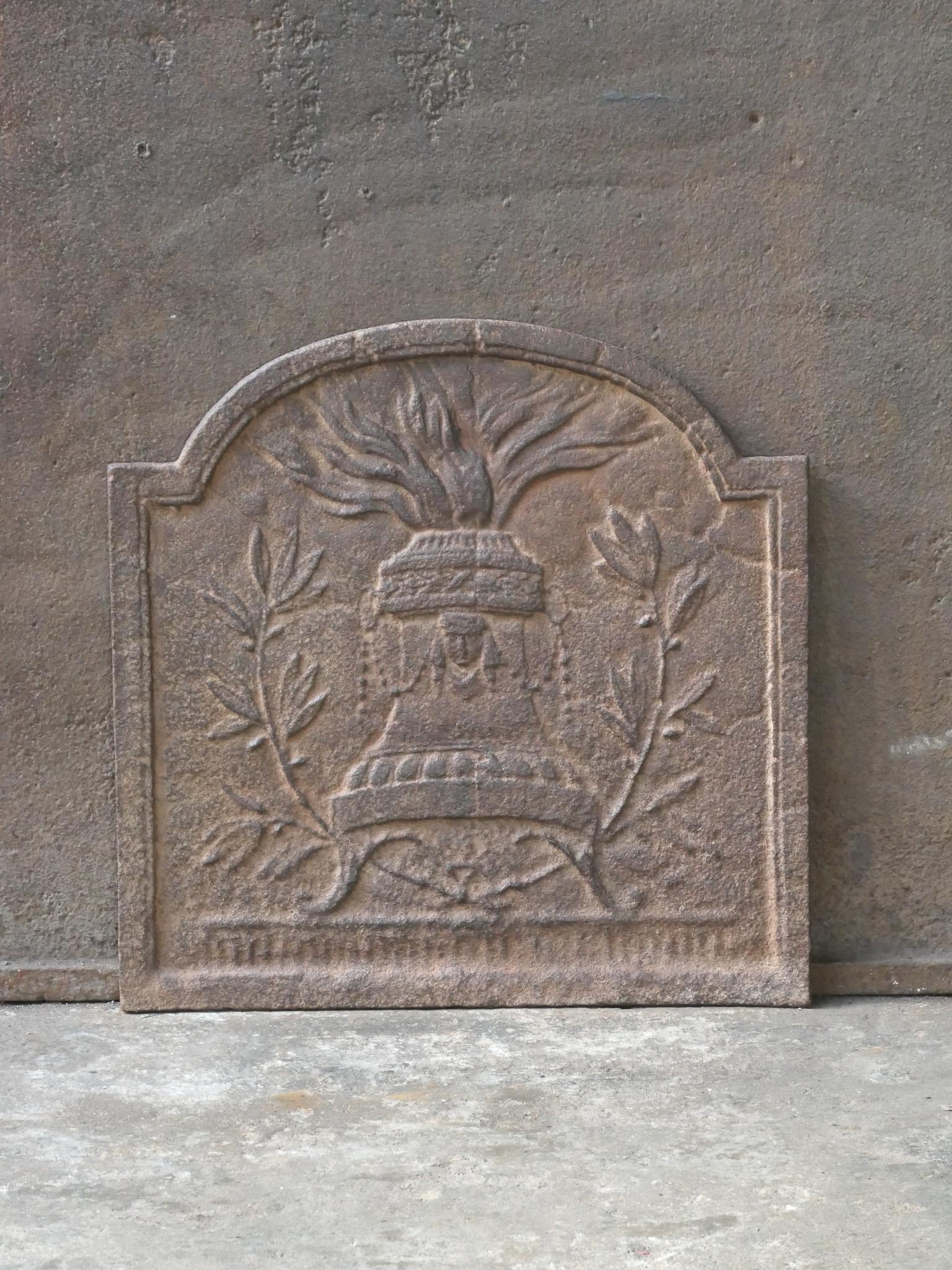 Cast French Neoclassical Fireback / Backsplash, 18th-19th Century For Sale