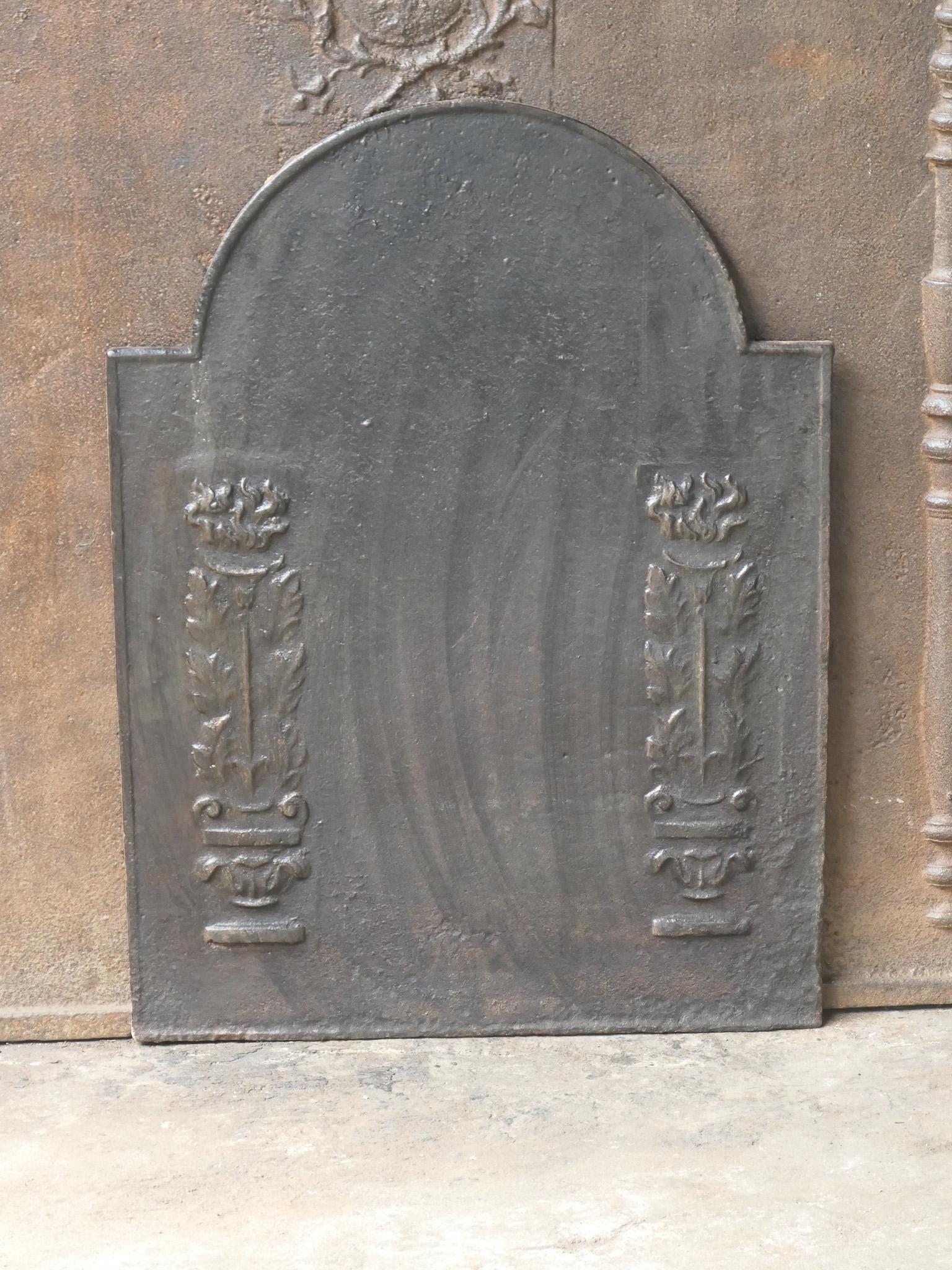 Cast French Neoclassical Fireback / Backsplash, 18th - 19th Century For Sale