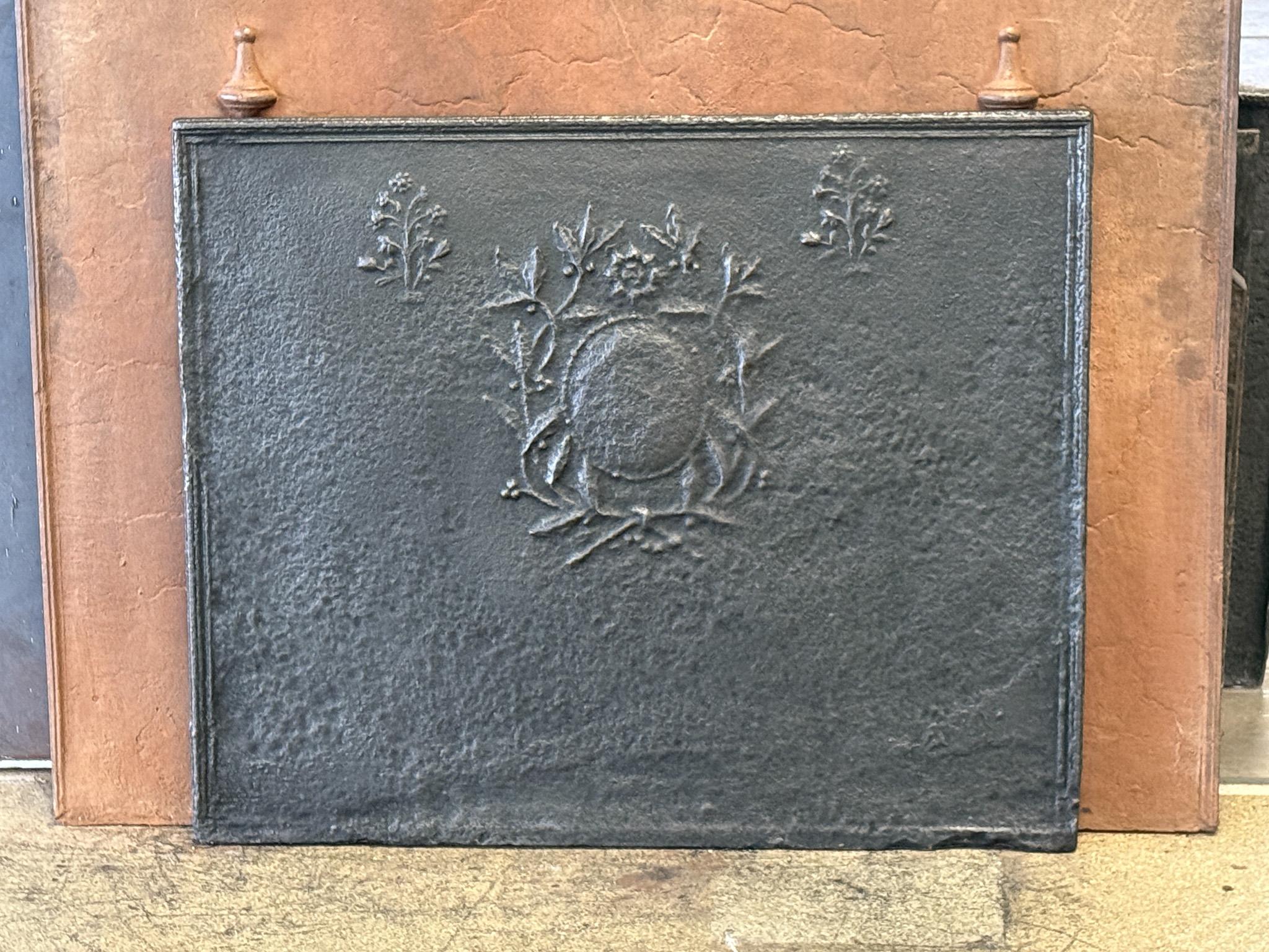Cast French Neoclassical Fireback / Backsplash, 19th Century For Sale