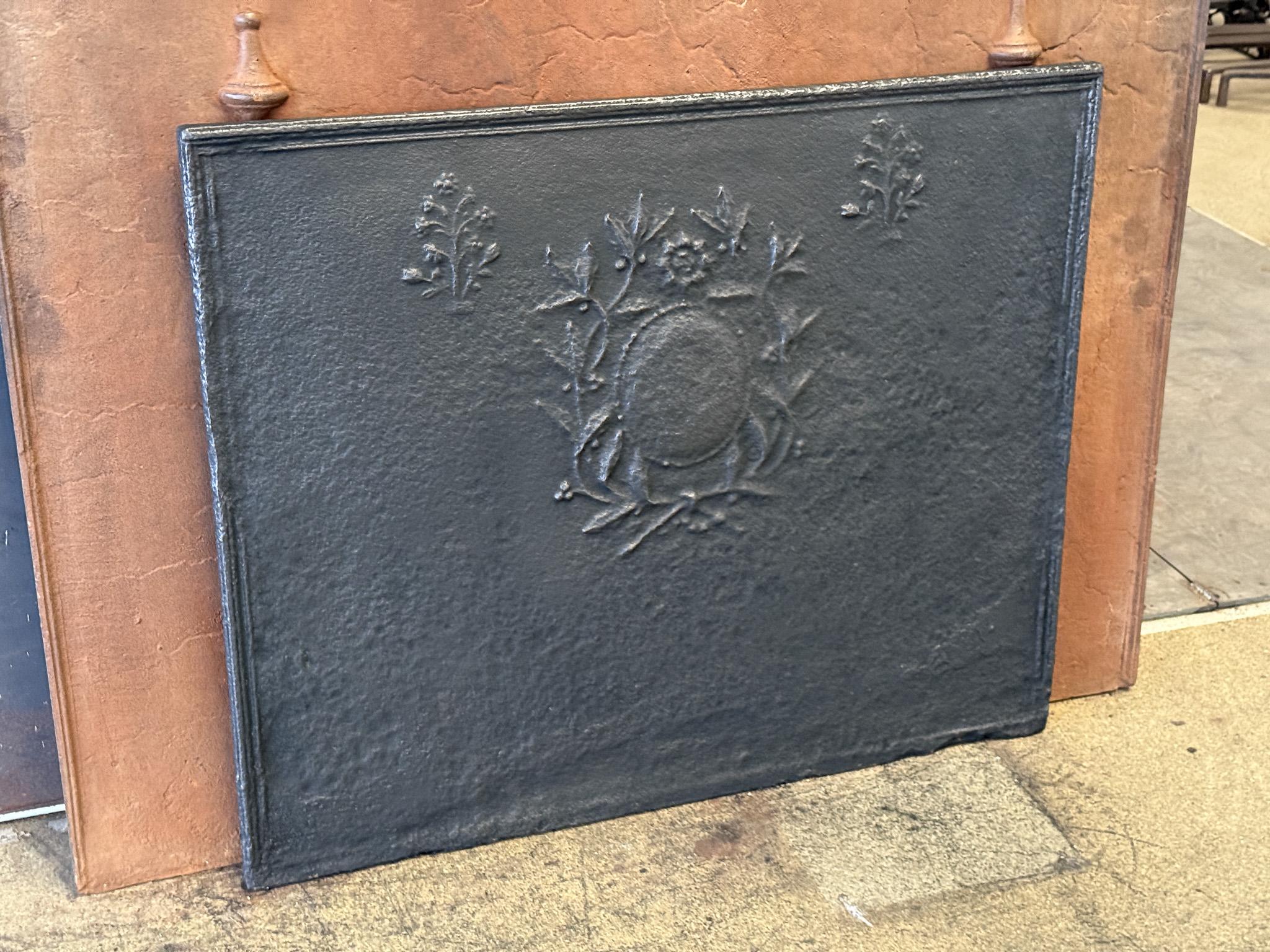Iron French Neoclassical Fireback / Backsplash, 19th Century For Sale