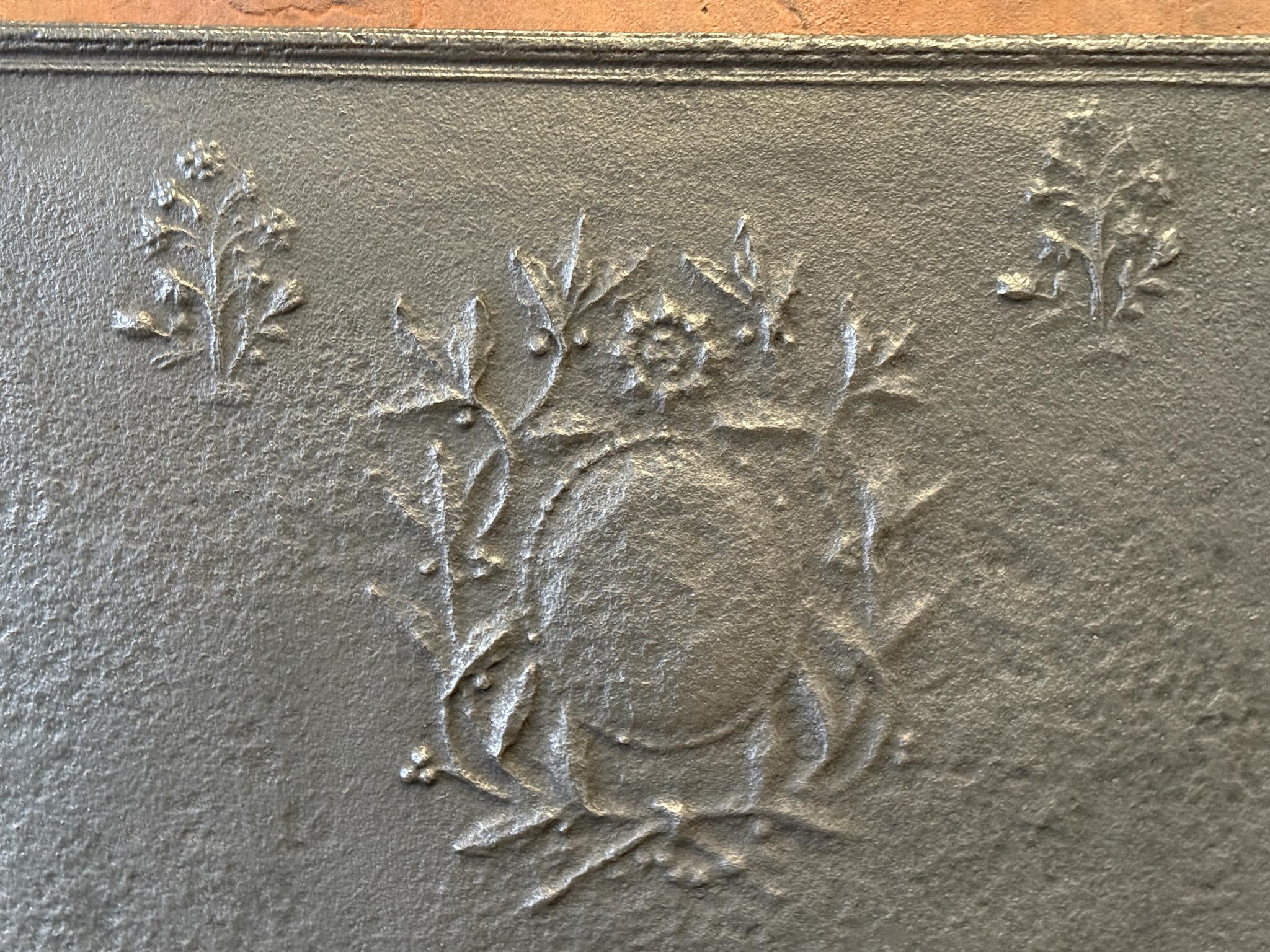French Neoclassical Fireback / Backsplash, 19th Century For Sale 4