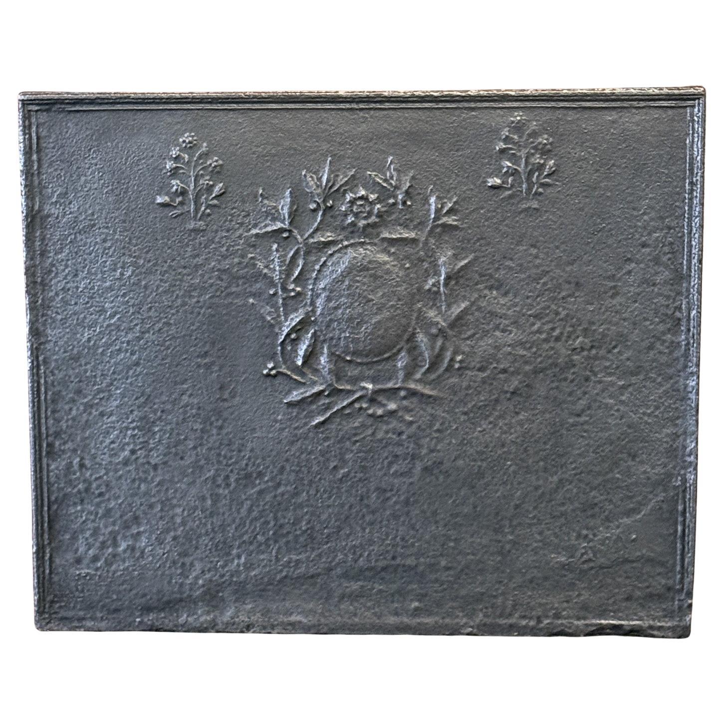 French Neoclassical Fireback / Backsplash, 19th Century For Sale