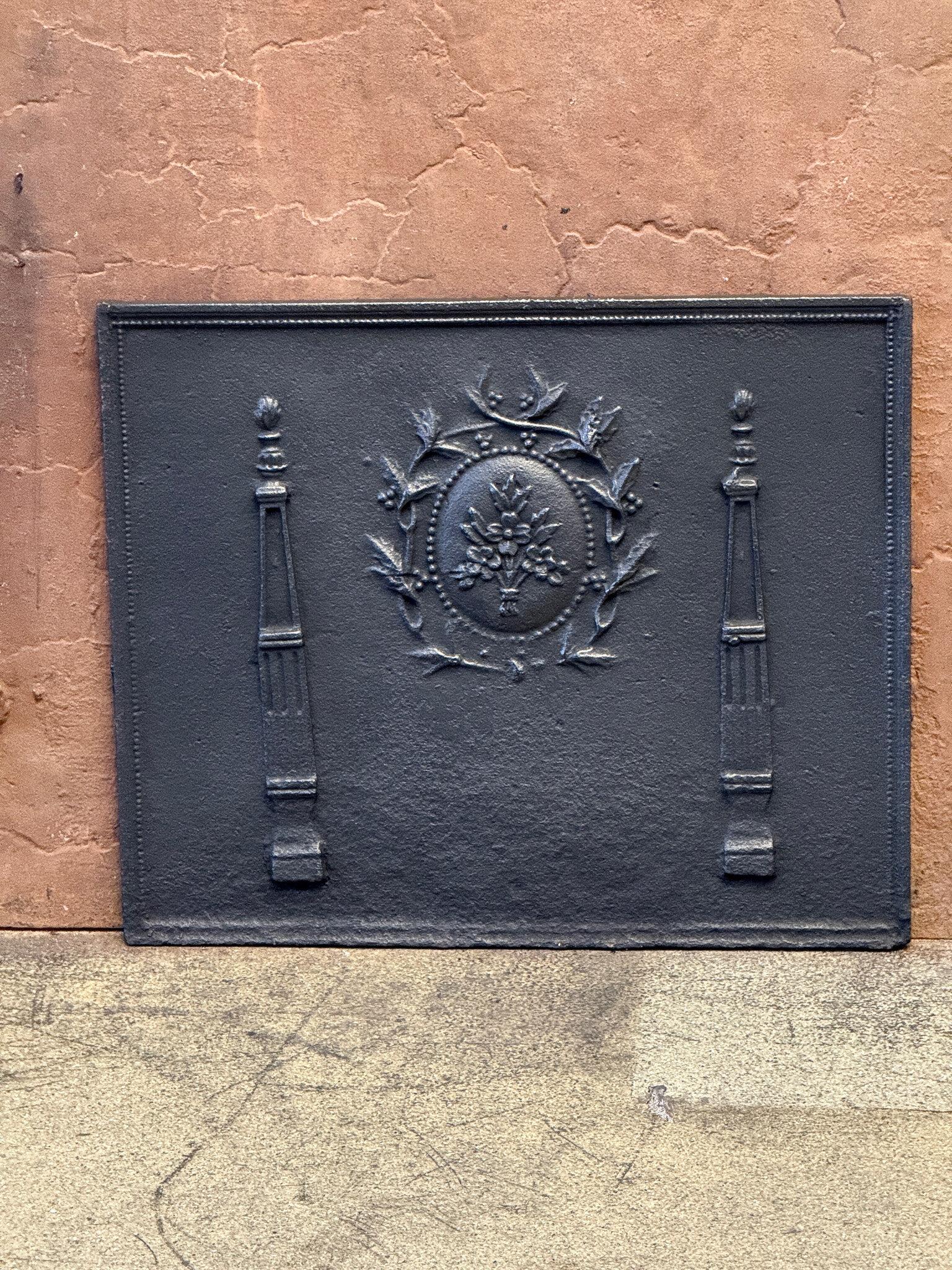 Cast French Neoclassical Fireback / Backsplash, Early 19th Century Period For Sale