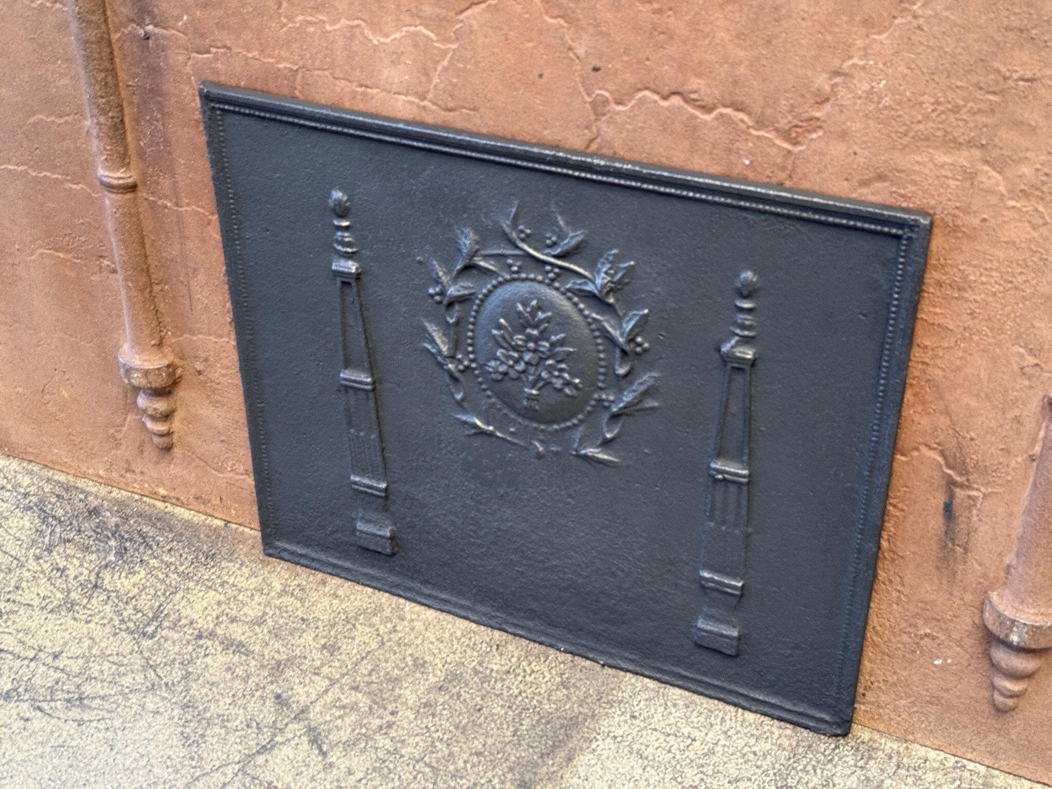 Iron French Neoclassical Fireback / Backsplash, Early 19th Century Period For Sale