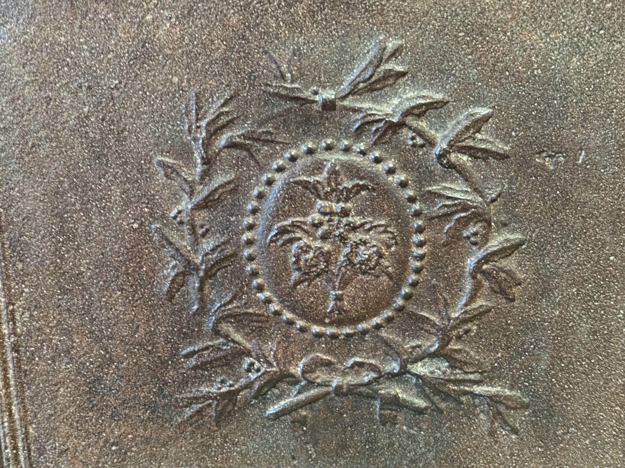 Iron French Neoclassical Fireback / Backsplash, Neoclassical Period For Sale