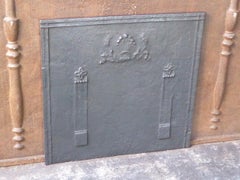 French Neoclassical Fireback with 'Pillars of Freedom', 19th Century