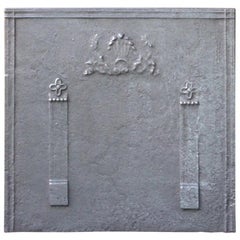 French Neoclassical Fireback with 'Pillars of Freedom', 19th Century
