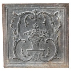 Used French Neoclassical 'Flower Basket' Fireback / Backsplash, 18th - 19th C.