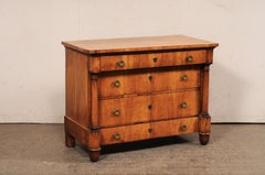 French Neoclassical Four-Drawer Commode w/Rounded Column Side Posts