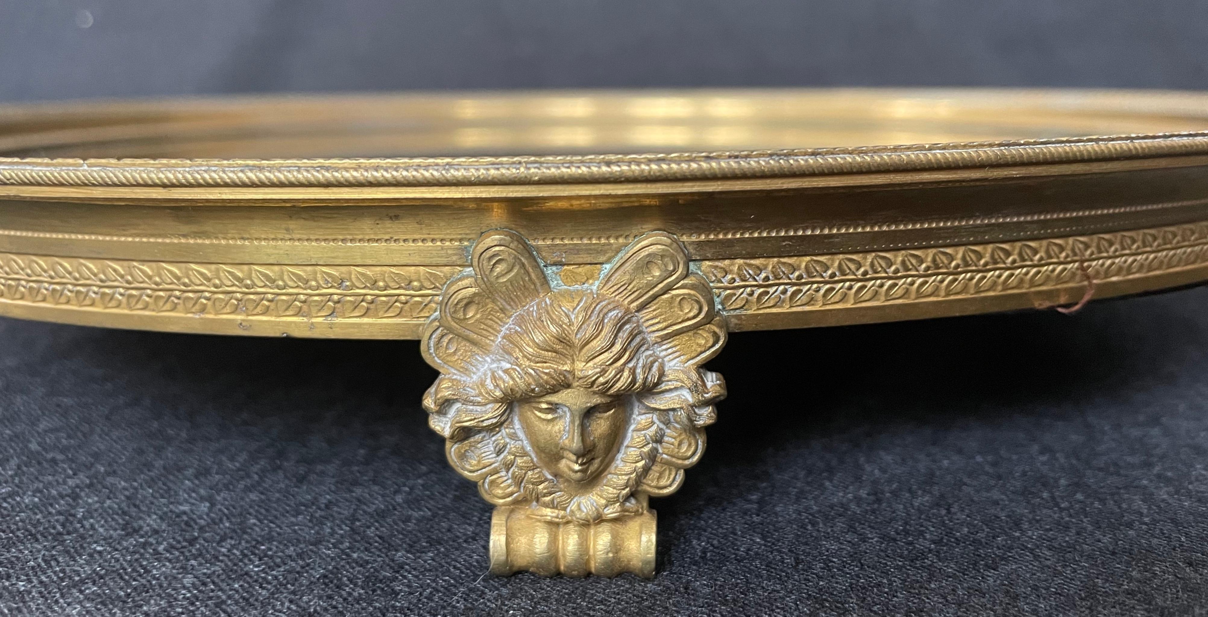 Empire Revival French Neoclassical Gilt Ormolu Mirrored Centerpiece