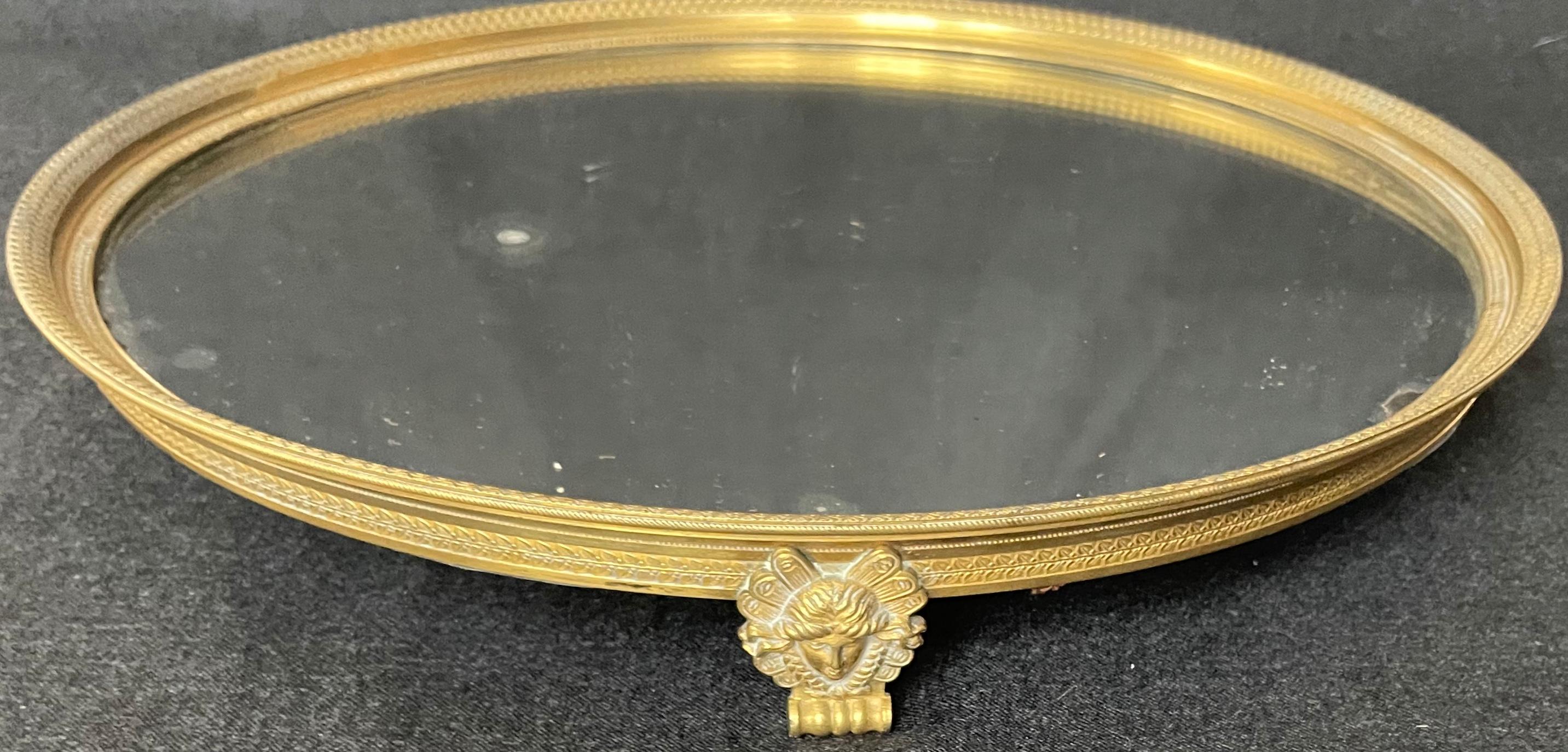 19th Century French Neoclassical Gilt Ormolu Mirrored Centerpiece For Sale