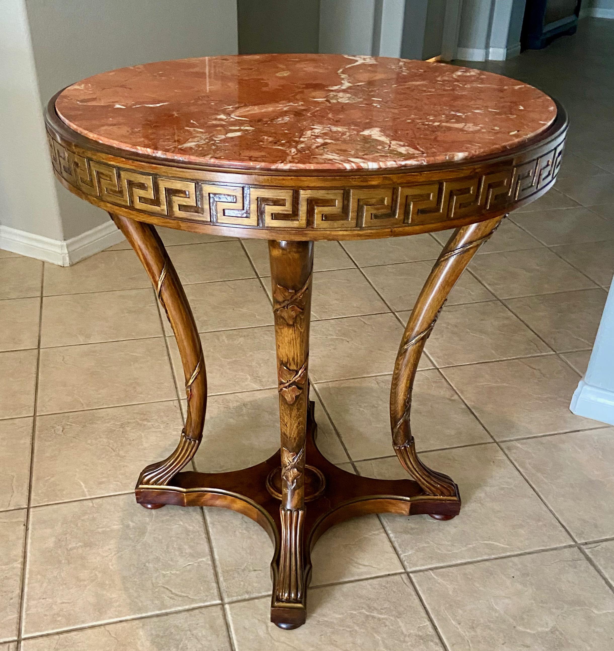 French Neoclassical Greek Key Gueridon Side Table For Sale 8