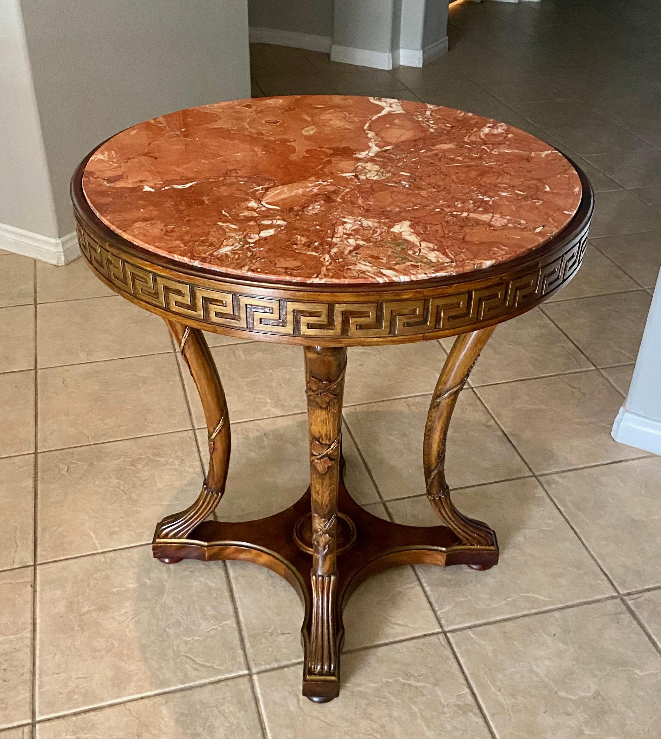 French Neoclassical Greek Key Gueridon Side Table For Sale 15