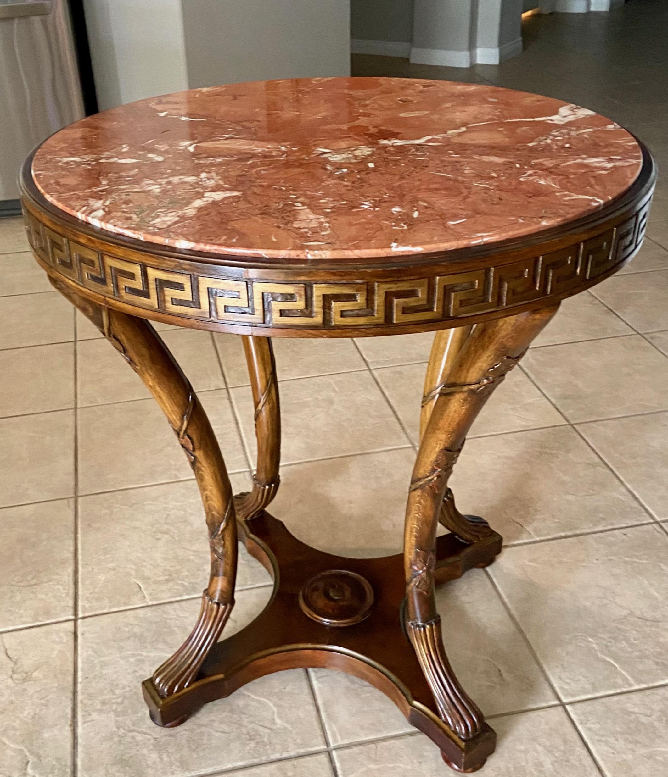 French Neoclassical Greek Key Gueridon Side Table For Sale 3
