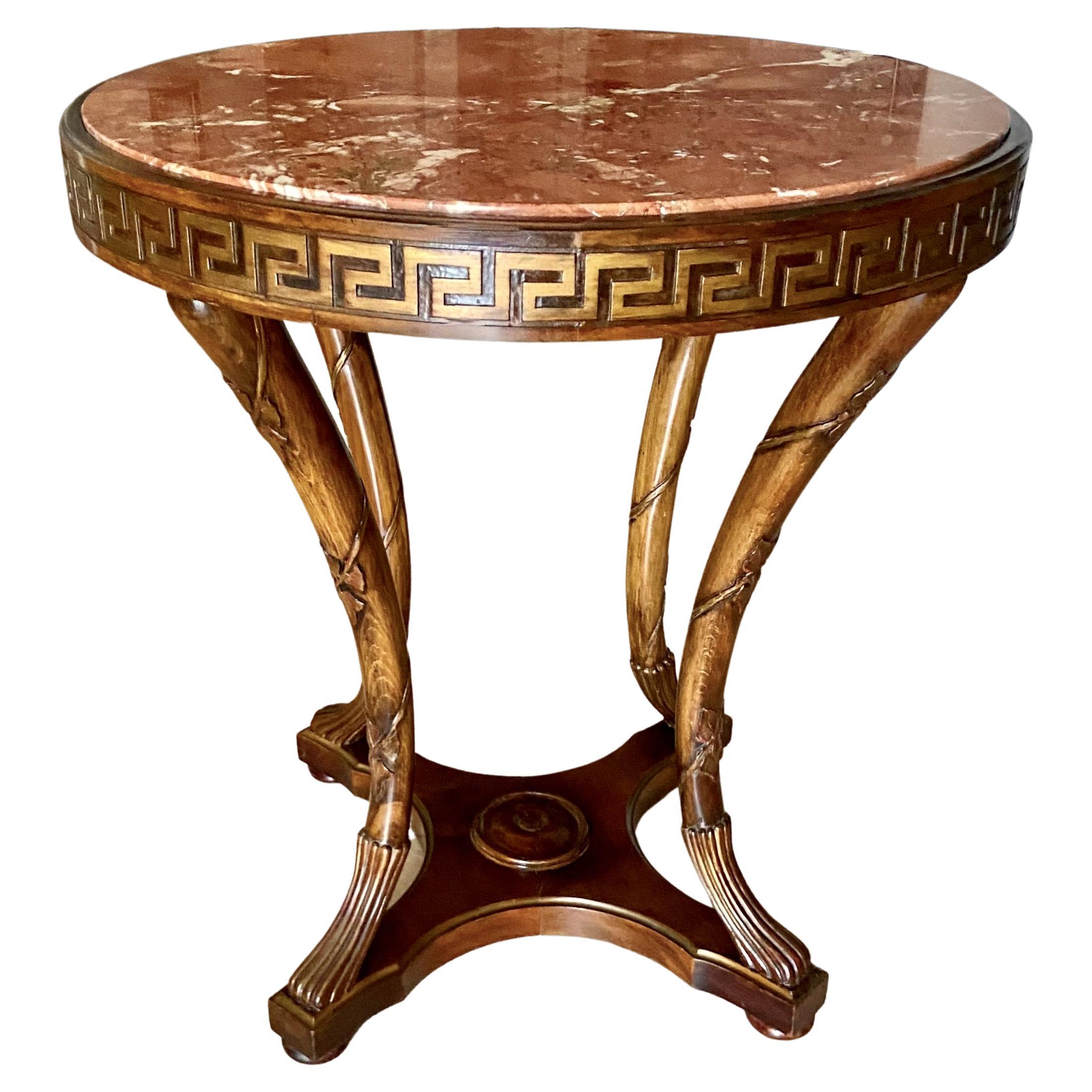 French Neoclassical Greek Key Gueridon Side Table For Sale