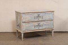 French Neoclassical Hand-Painted Commode, Urn & Griffin Motif