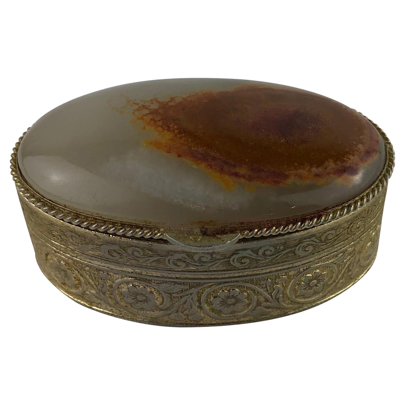 French Neoclassical Lidded Pill, Trinket or Small Jewelry Box For Sale