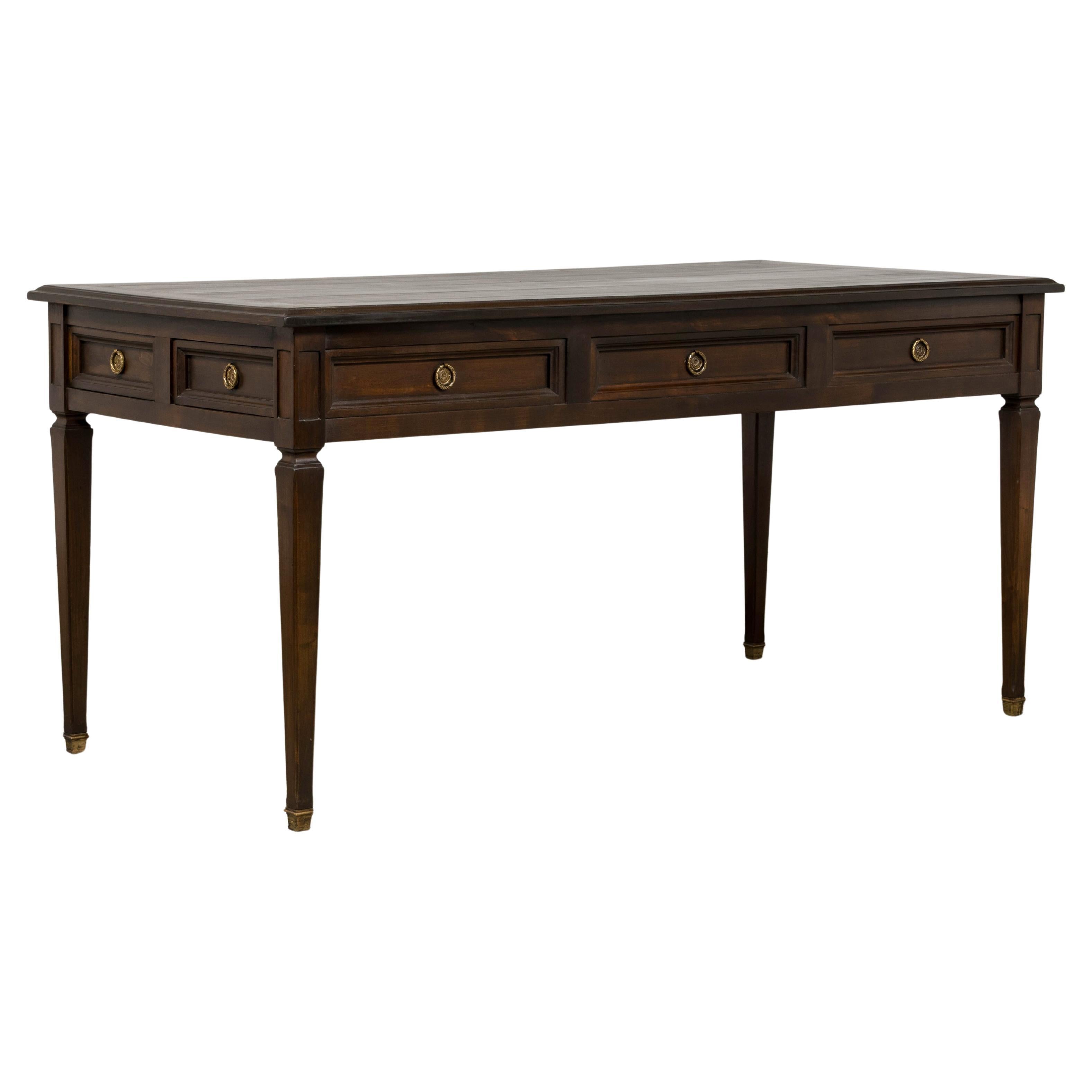 Escritorio neoclásico francés de arce estilo Luis XVI