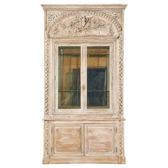 Used French Neoclassical Louis XVI Style Pine Bookcase Display Cabinet