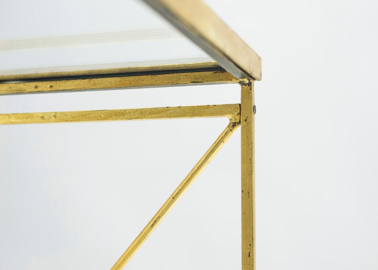 French Neoclassical Maison Jansen Gilded Iron Bar Cart, 1960s For Sale 8