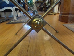 French Maison Bagués Style Brass Table with Mirrored Top