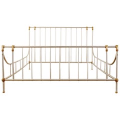 French Neoclassical Maison Jansen Style Bronze Steel Bed