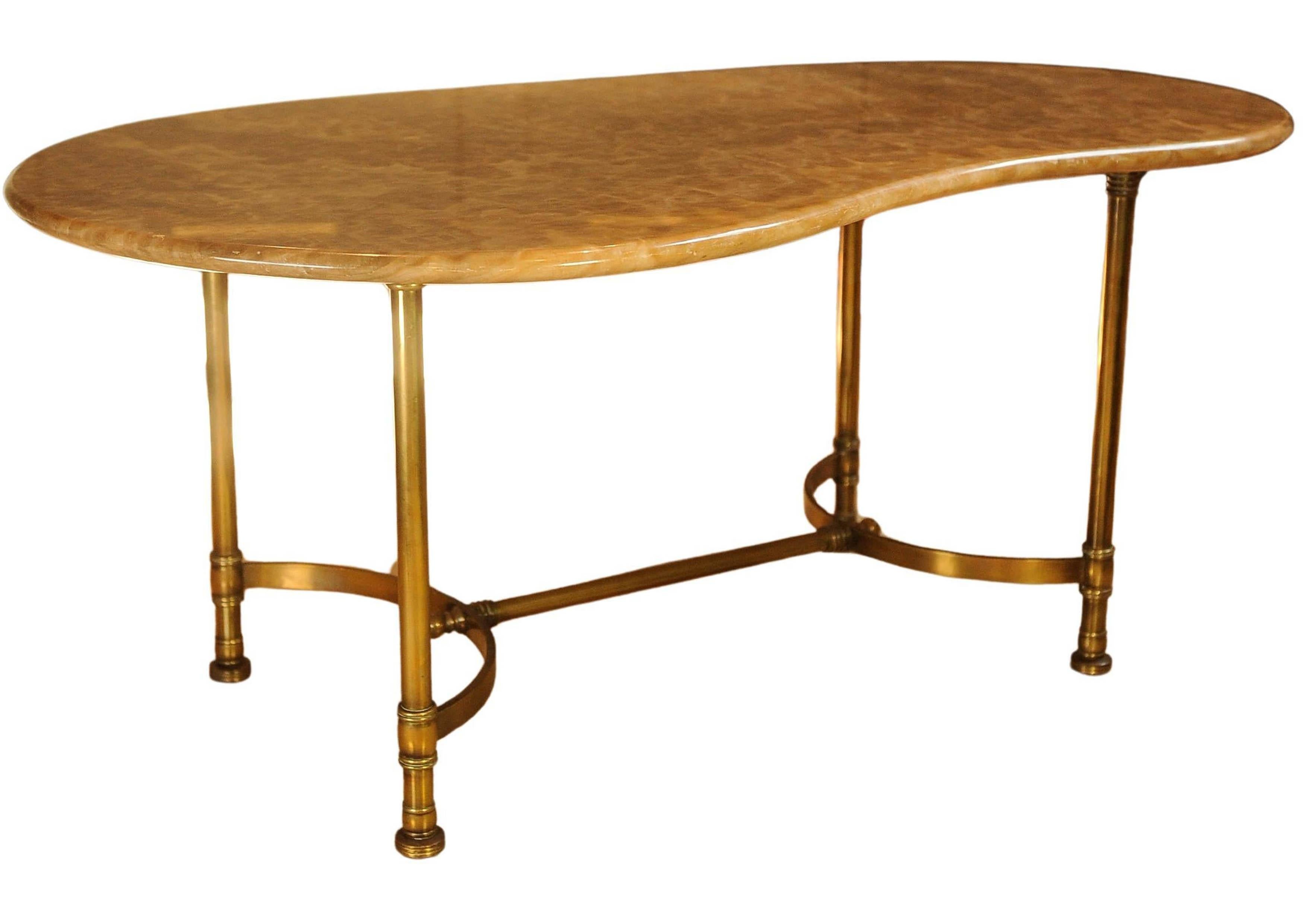 Cocktail Tables en marbre et laiton de la Maison Ramsay, de style néoclassique français en vente 1