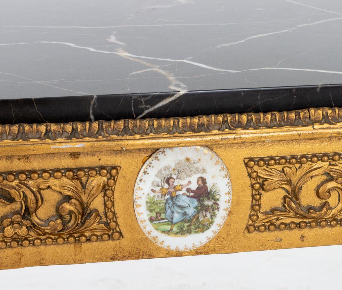 20th Century French Neoclassical Marble Top Giltwood Console For Sale