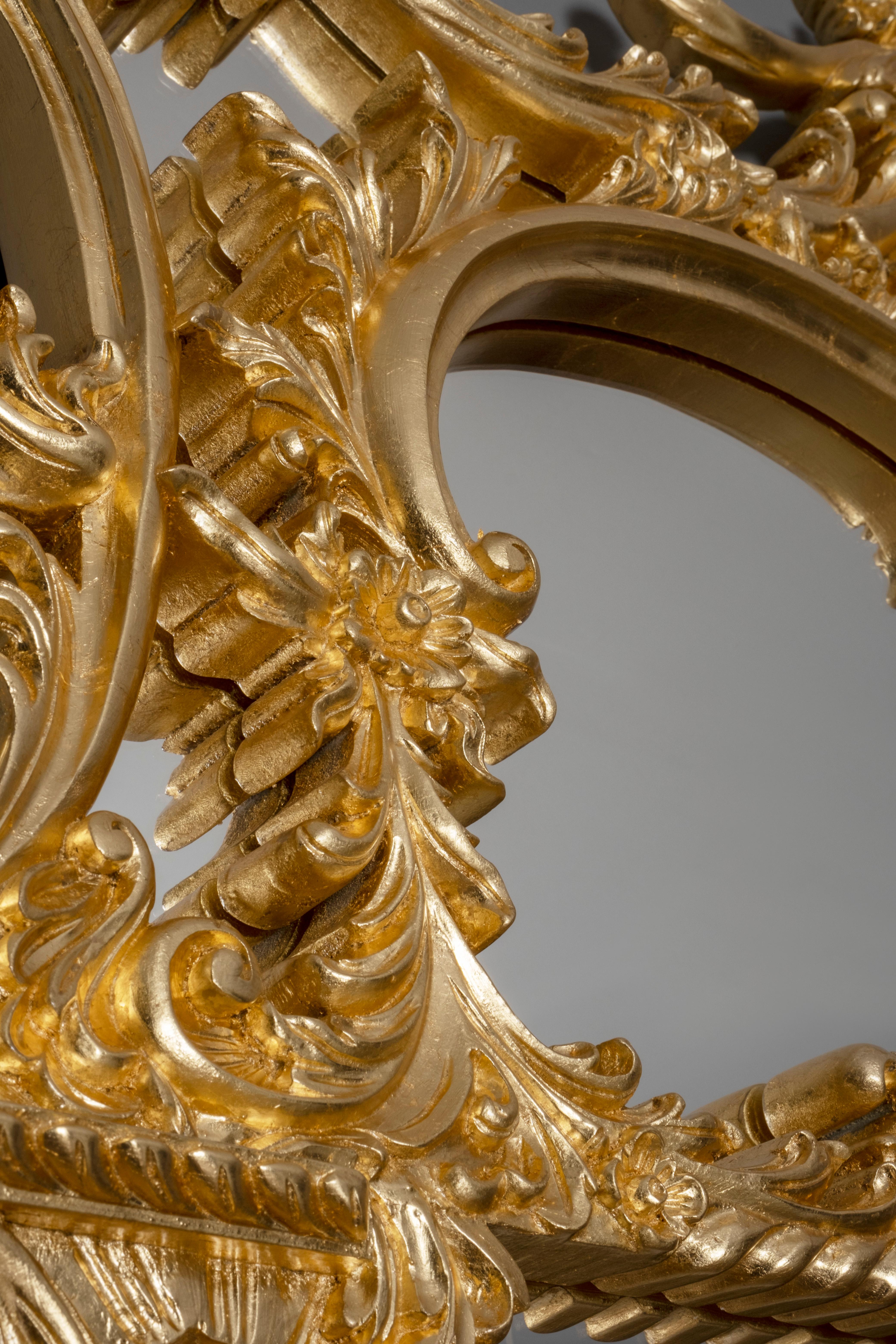 French Neoclassical Mirror Grandioso, French Neoclassical Collection, handcrafted in Portugal - Europe by GF Modern.

A French Neoclassical Style Mirror, Hand Carved in Linden Wood finished by hand with sumptuous gold leaf.

Mirror Grandioso