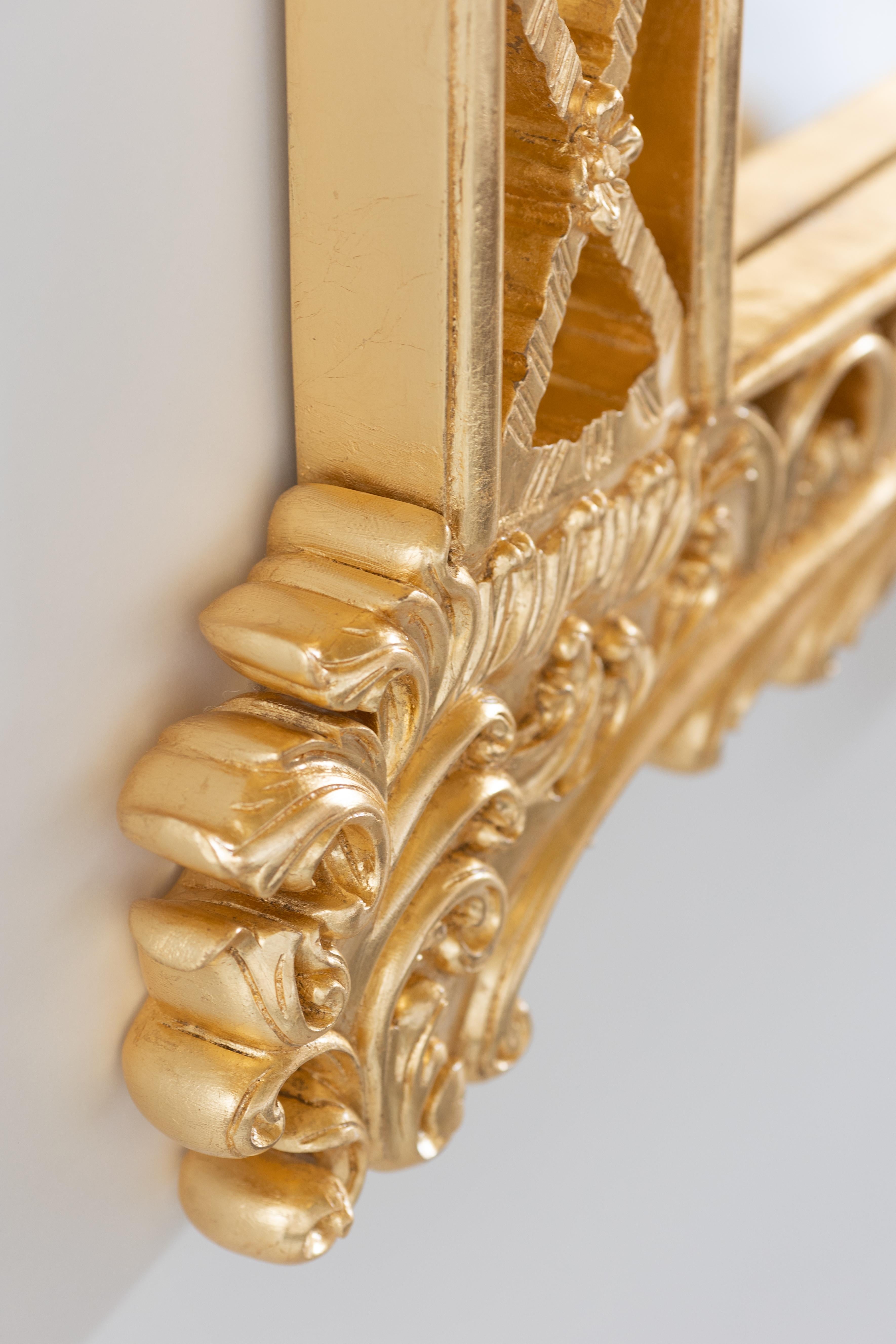 French Neoclassical Mirror Grandioso Gold Leaf Handcarved in Portugal In New Condition For Sale In Lisboa, PT