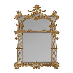 Specchio Neoclassico Francese Grandioso Foglia d'Oro Scolpito a mano in Portogallo