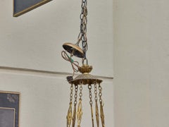 French Neoclassical Nine-Light Alabaster & Gilt Bronze Chandelier, 19th Century
