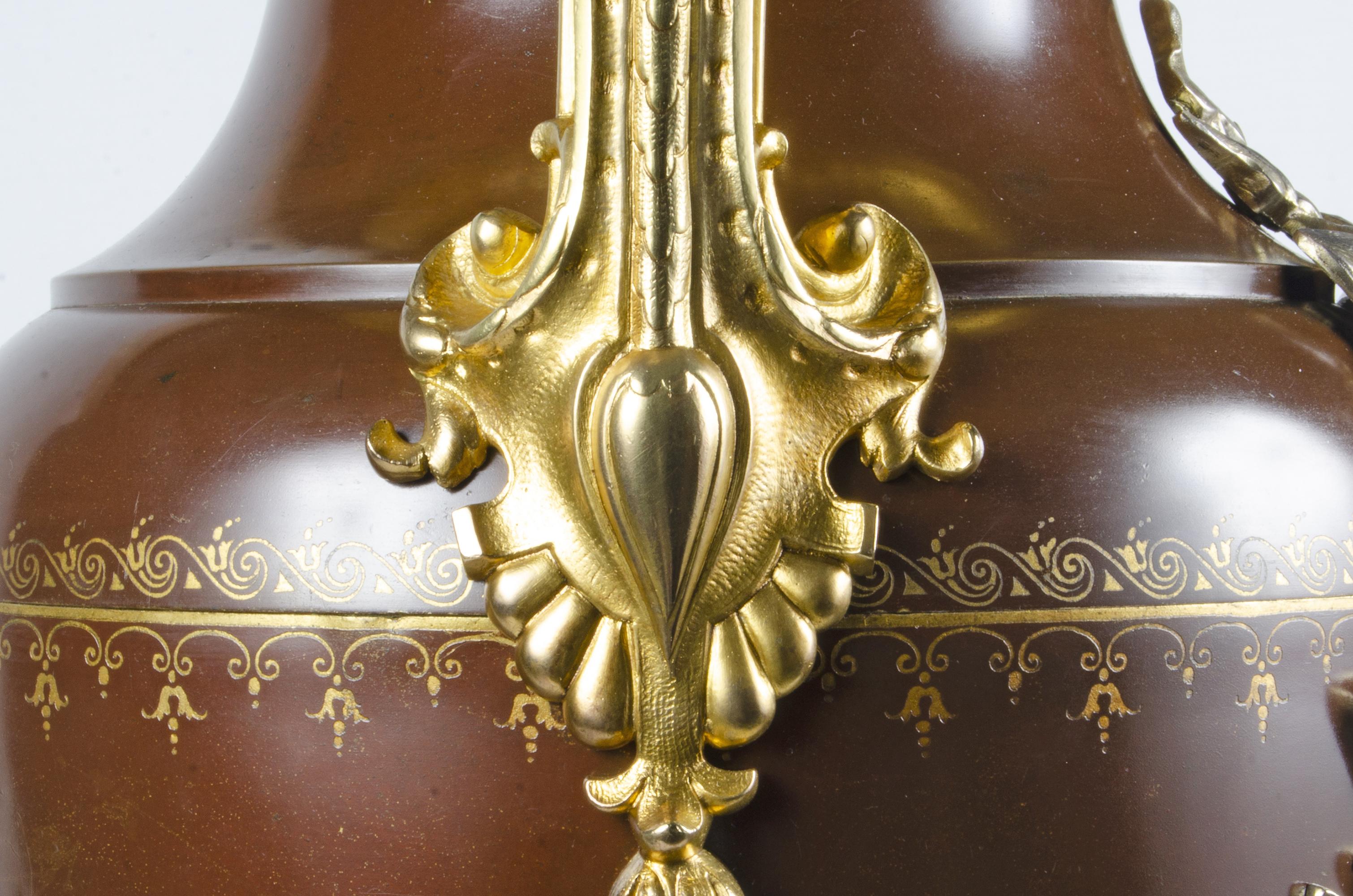 French Neoclassical Ormolu Amphora/Urn with Bacchanalia Motif by F. Barbedienne For Sale 5